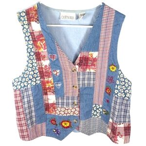 Vintage Casey & Max Patchwork Cottagecore Quilted Grandmacore Vest Size large